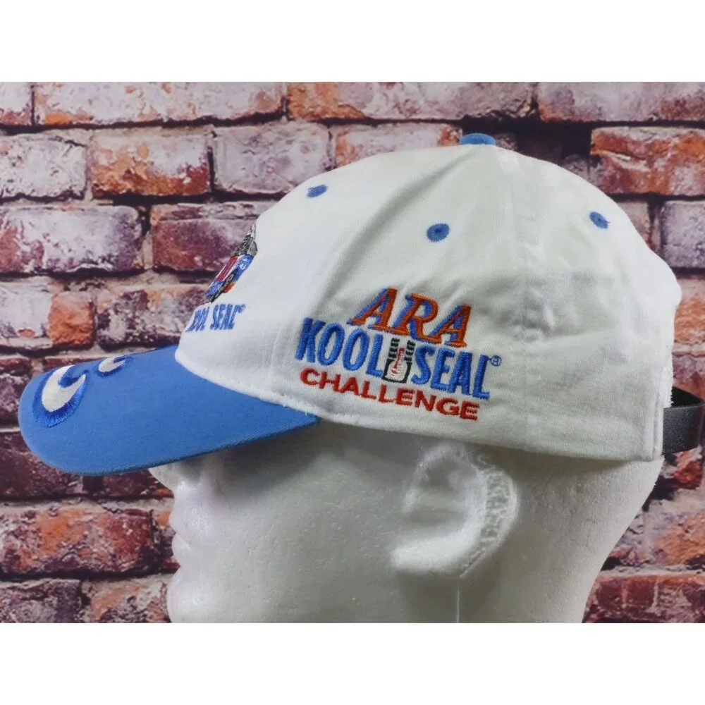 Vintage ARA Kool Seal Challenge Racing Hat White & Blue Embroidered Adjustable S